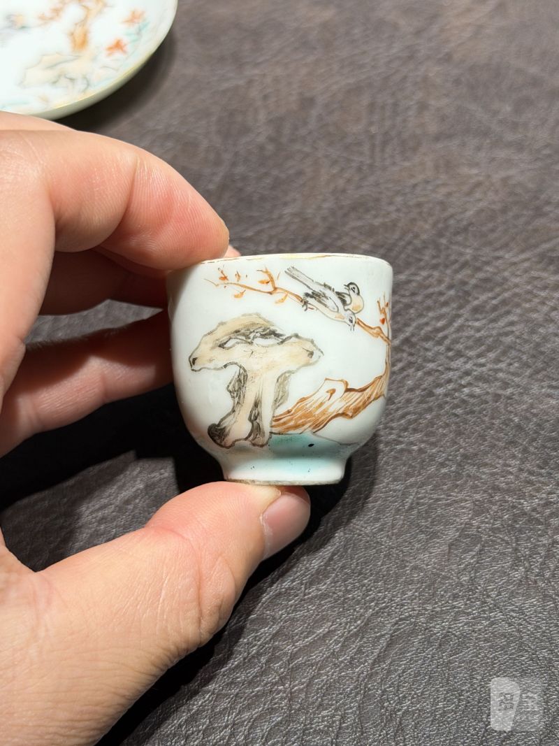 清乾隆 粉彩花鸟纹茶具一套25件 - 图97